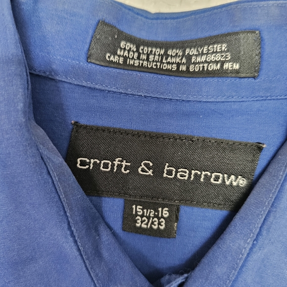 Mens Long Sleeve Dress Shirt Blue Size 15.5-16 32/33 - Picture 3 of 3